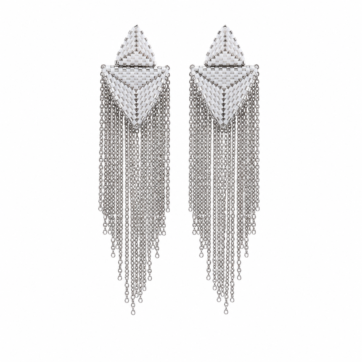 Silver Cascade Fringe Earrings