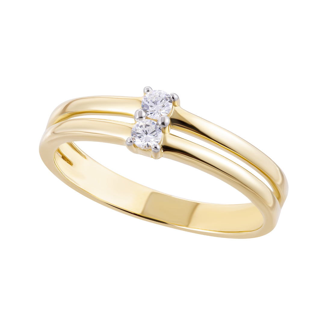 9ct Cz Twin Band