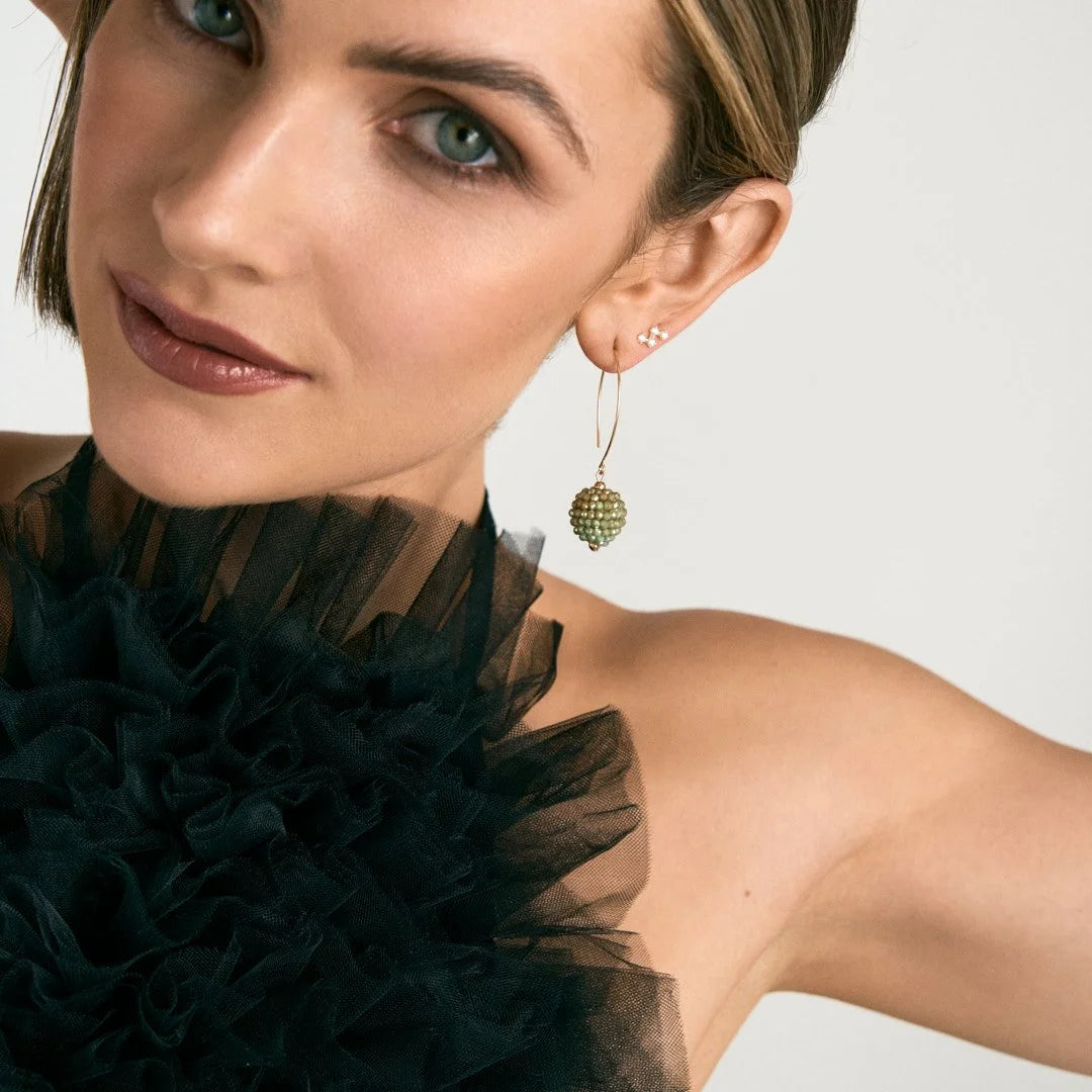 Fern Green Cluster Earrings