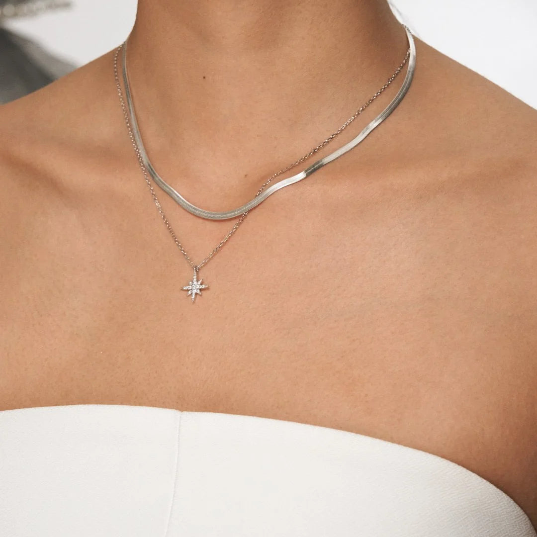Silver North Star Necklace