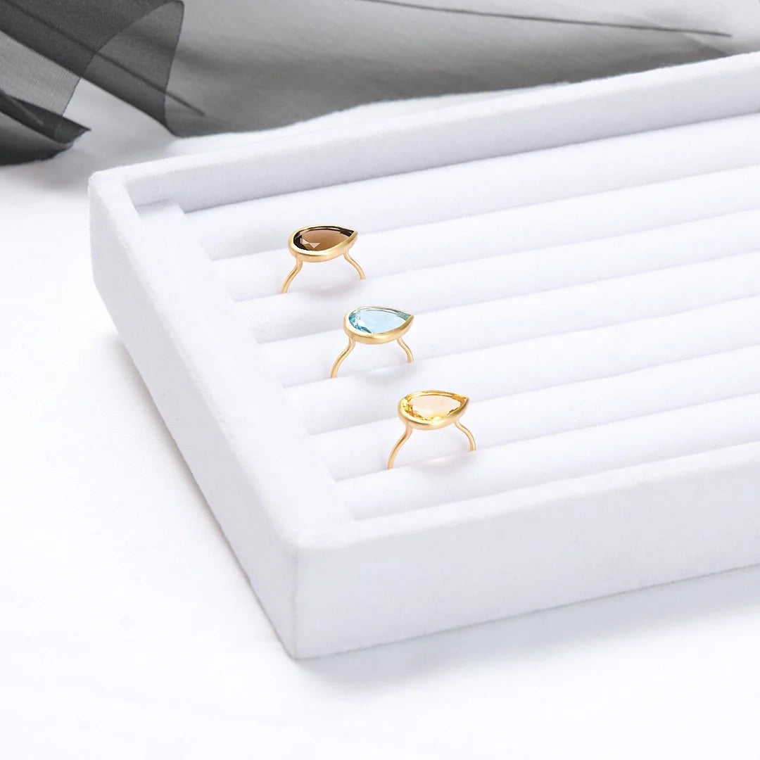 9ct Gold Sky Blue Topaz Pear Ring