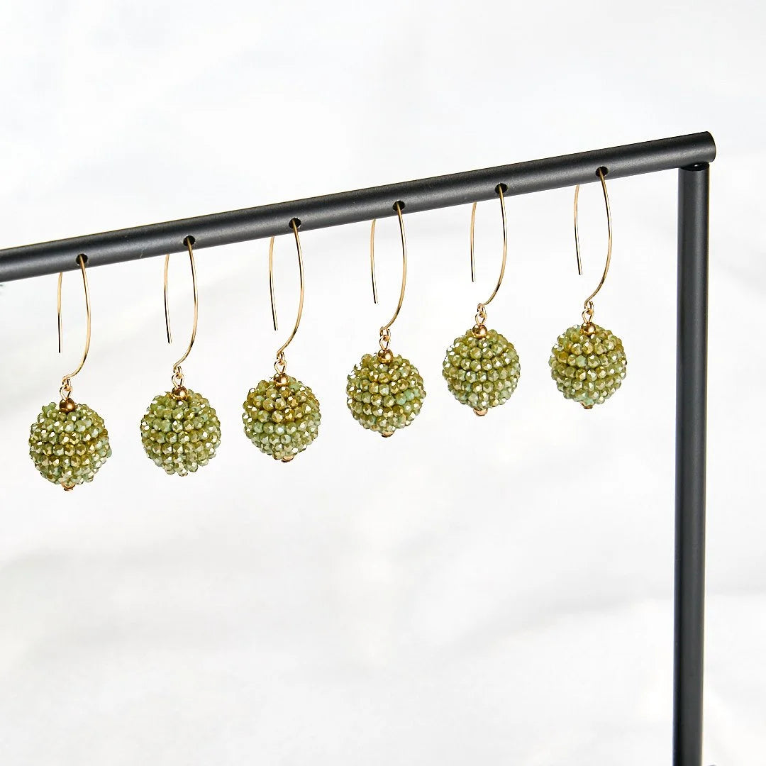 Fern Green Cluster Earrings