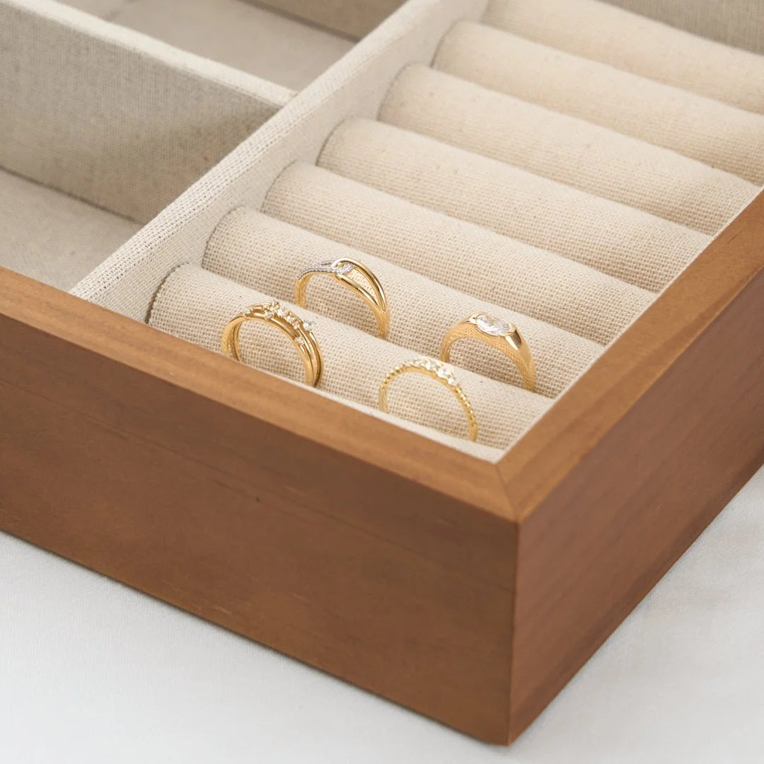 9ct Gold CZ Triple-Band Ring