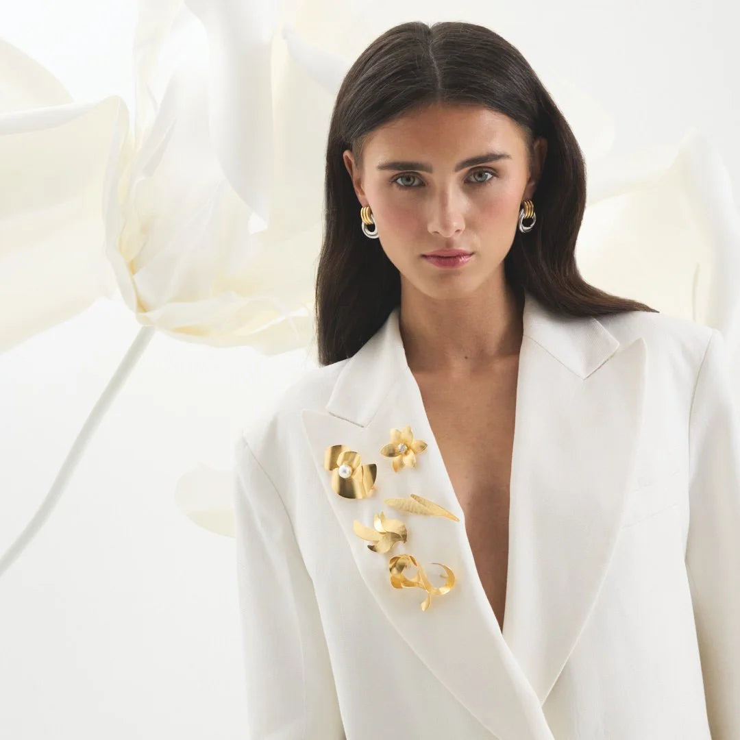 Abstract Gold Leaf Brooch