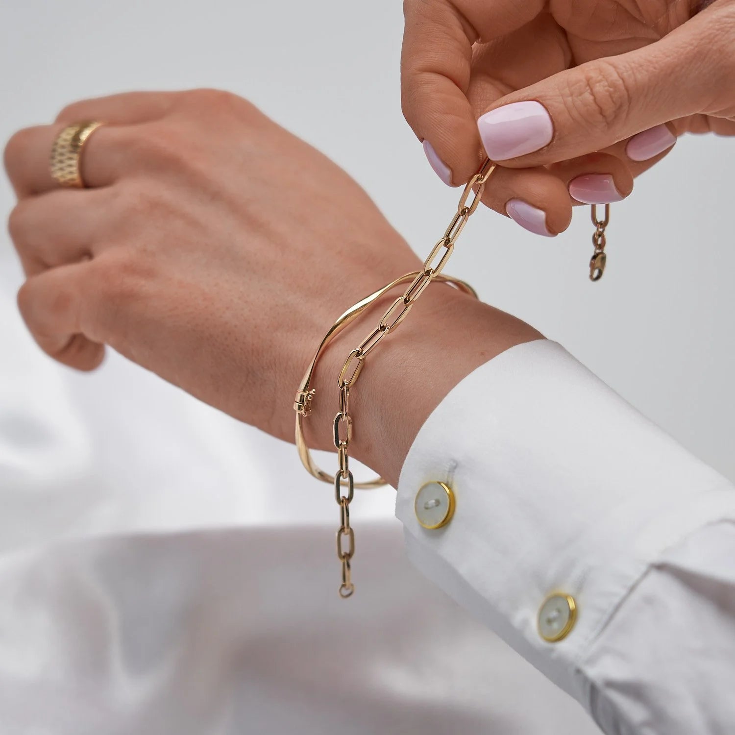 9ct Large Paperclip Bracelet
