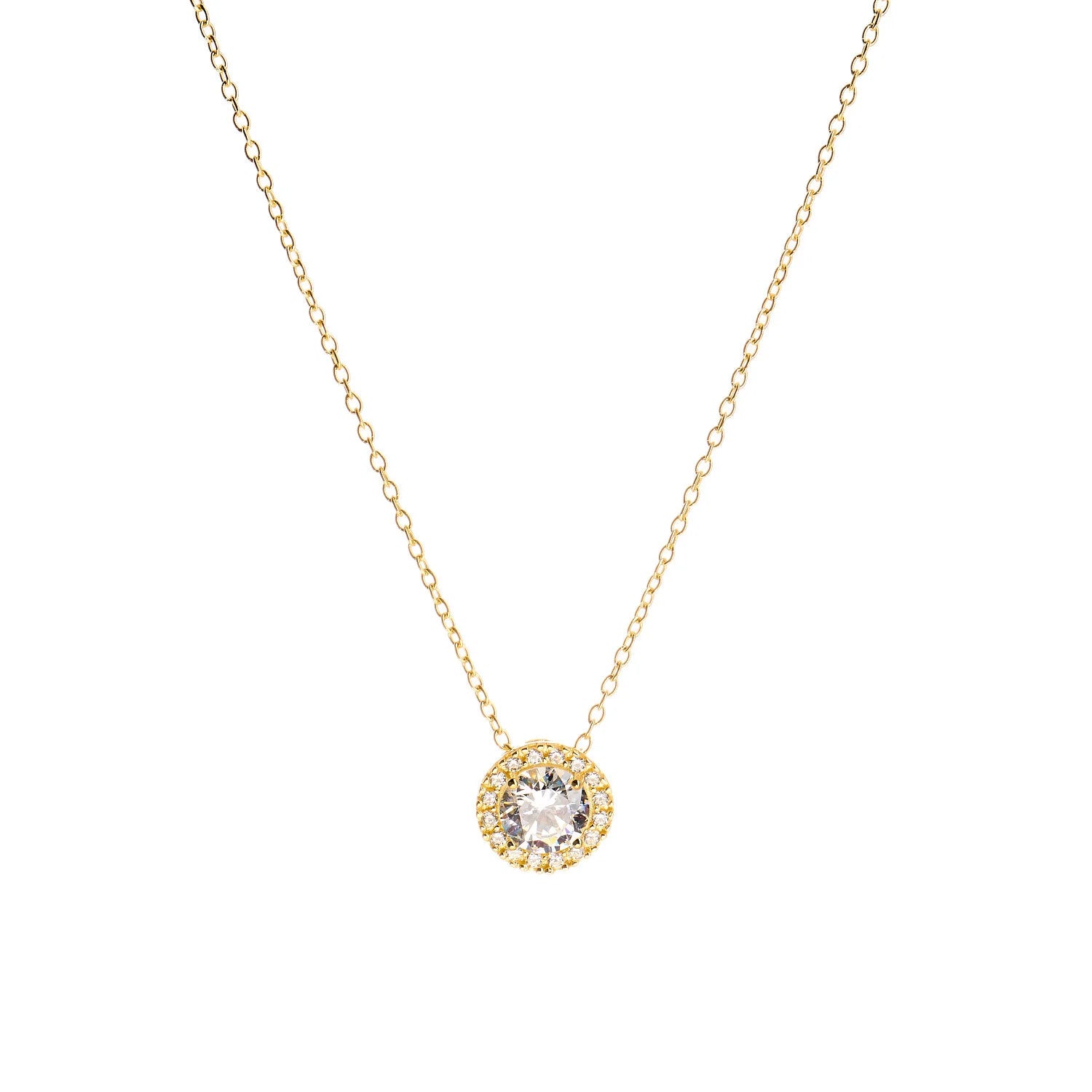 9ct Gold Diamond Cluster Necklace