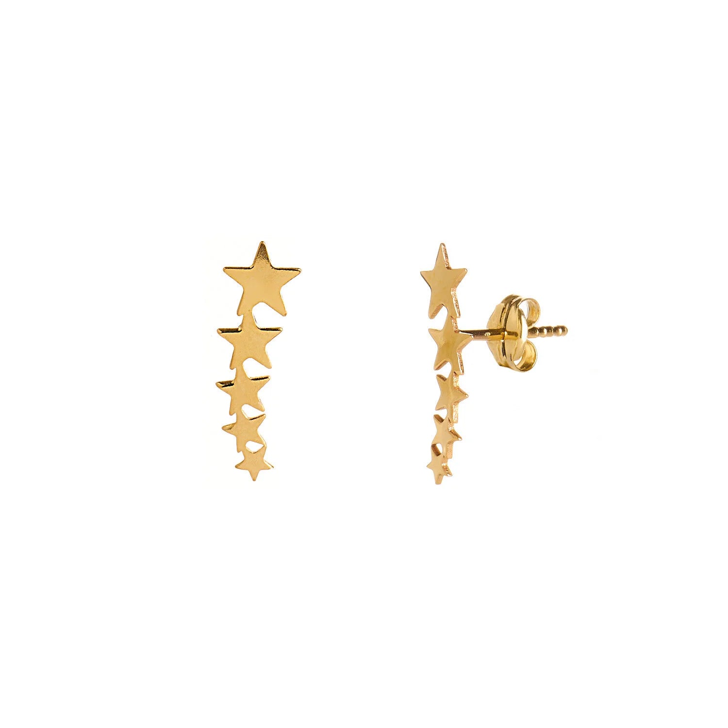 9ct Gold Star Crawler Earrings