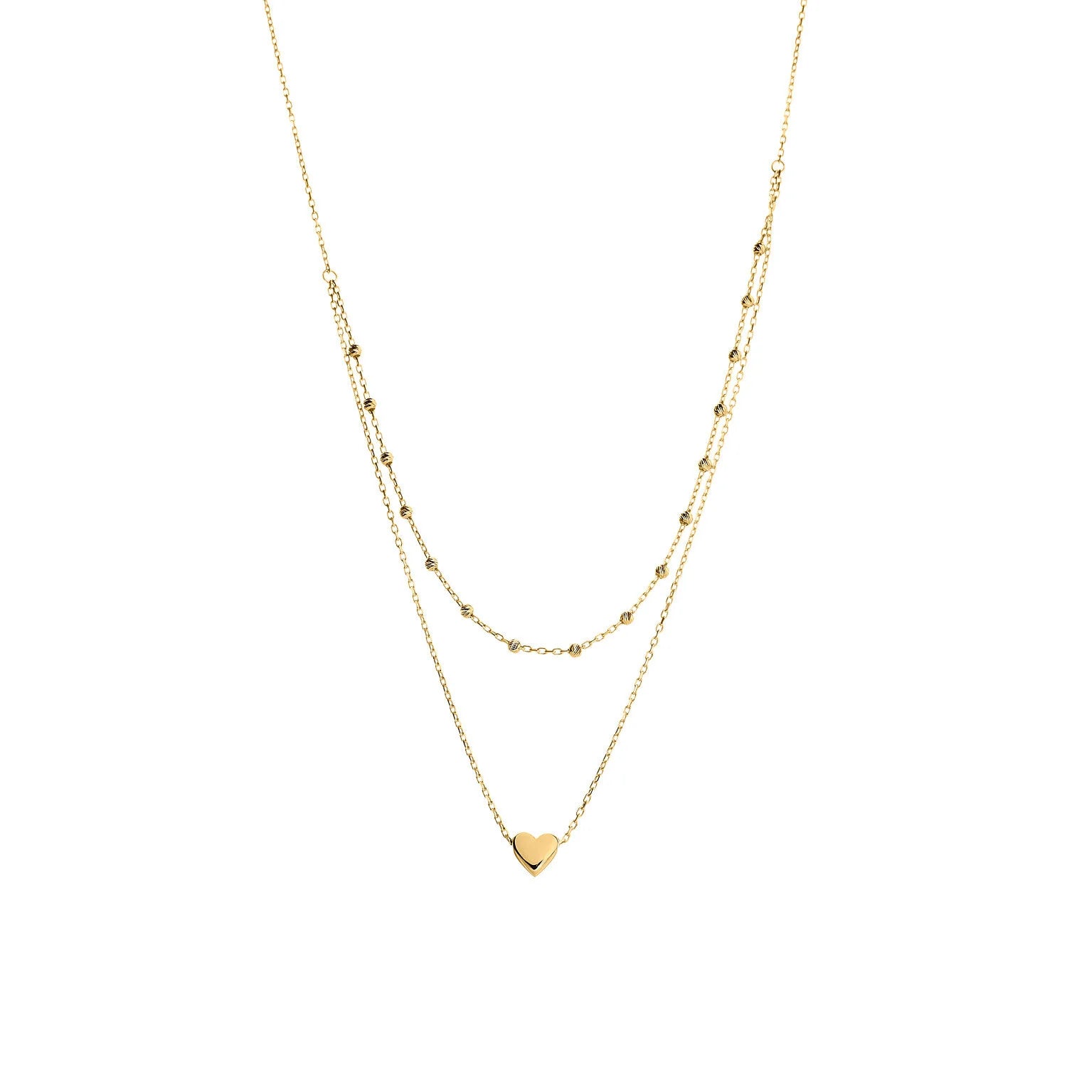 9ct Gold Heart Layered Necklace