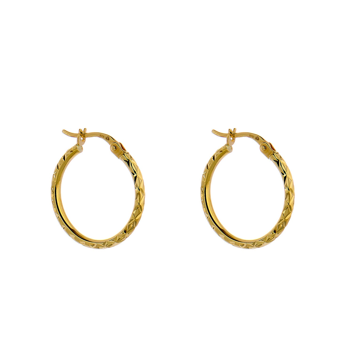 9ct Gold Diamond Cut Hoop