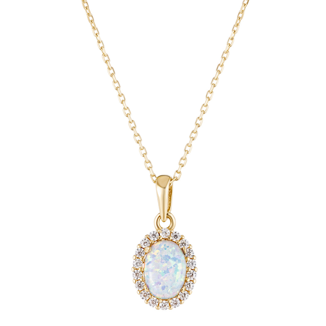 9ct Opal Cluster Necklace