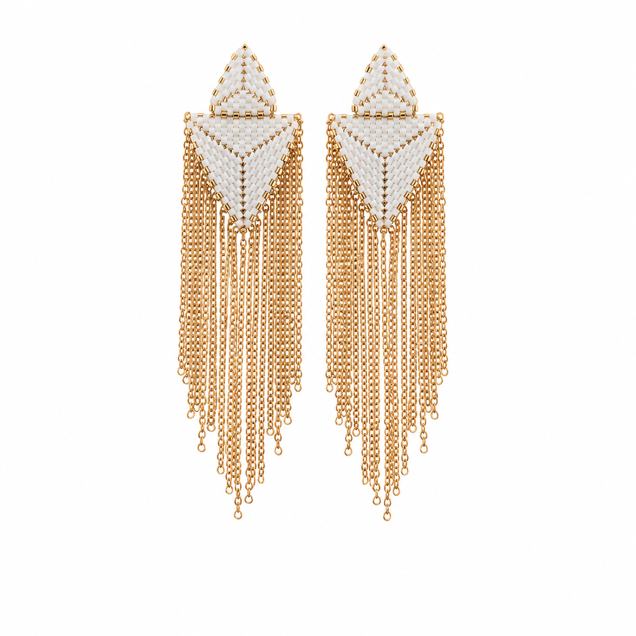 Gold Cascade Fringe Earrings
