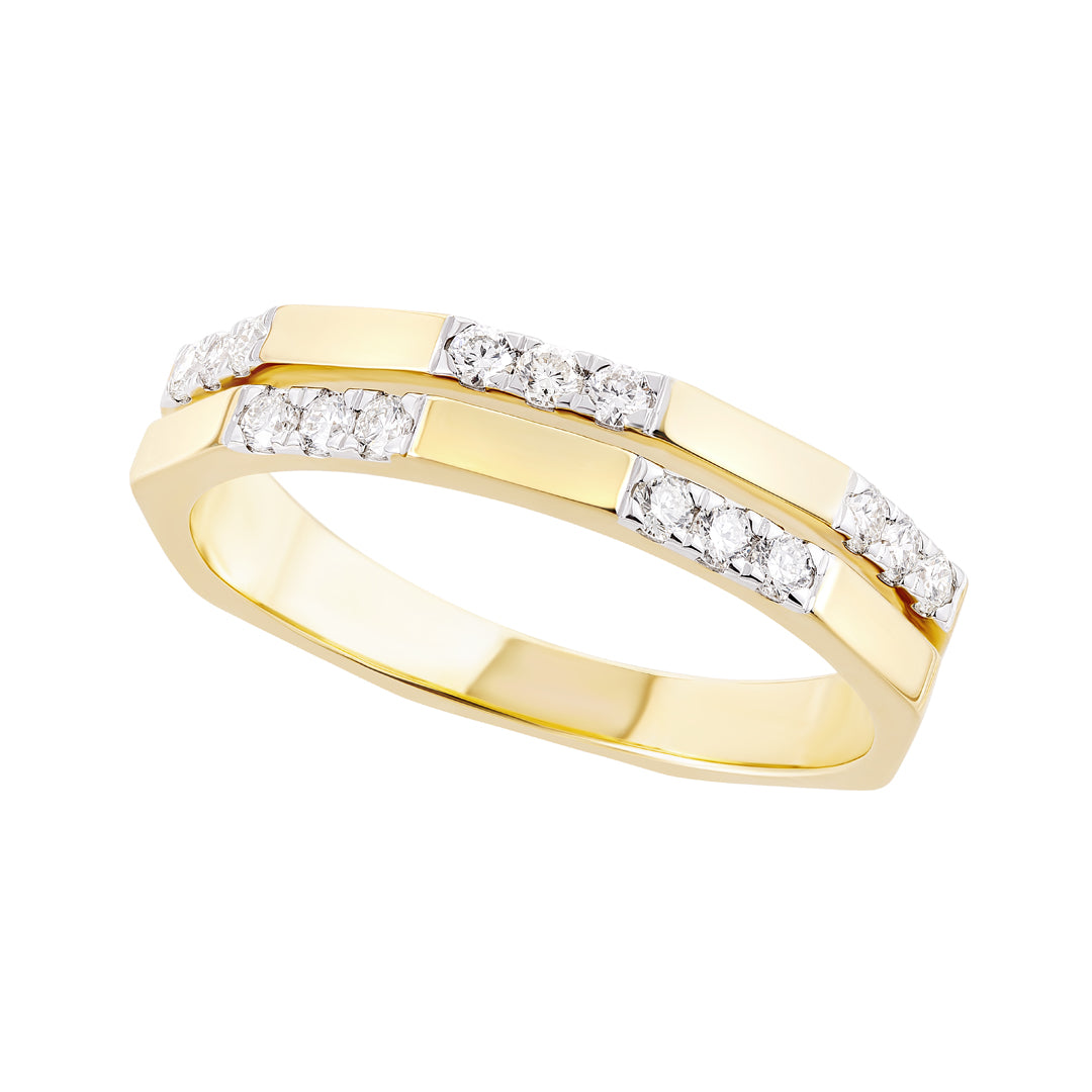 9ct Diamond Double Hexagon