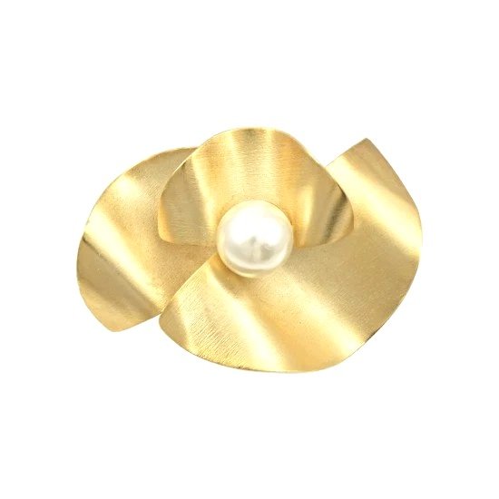 Pearl Blossom Gold Brooch