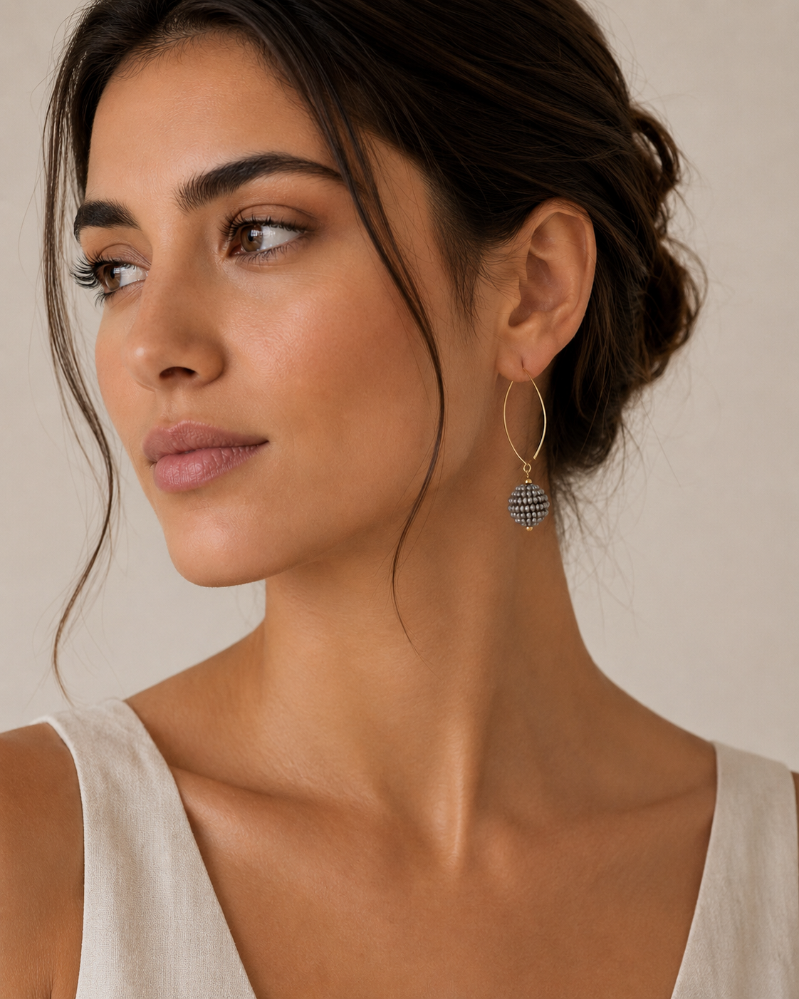 Grey Cluster Earrings