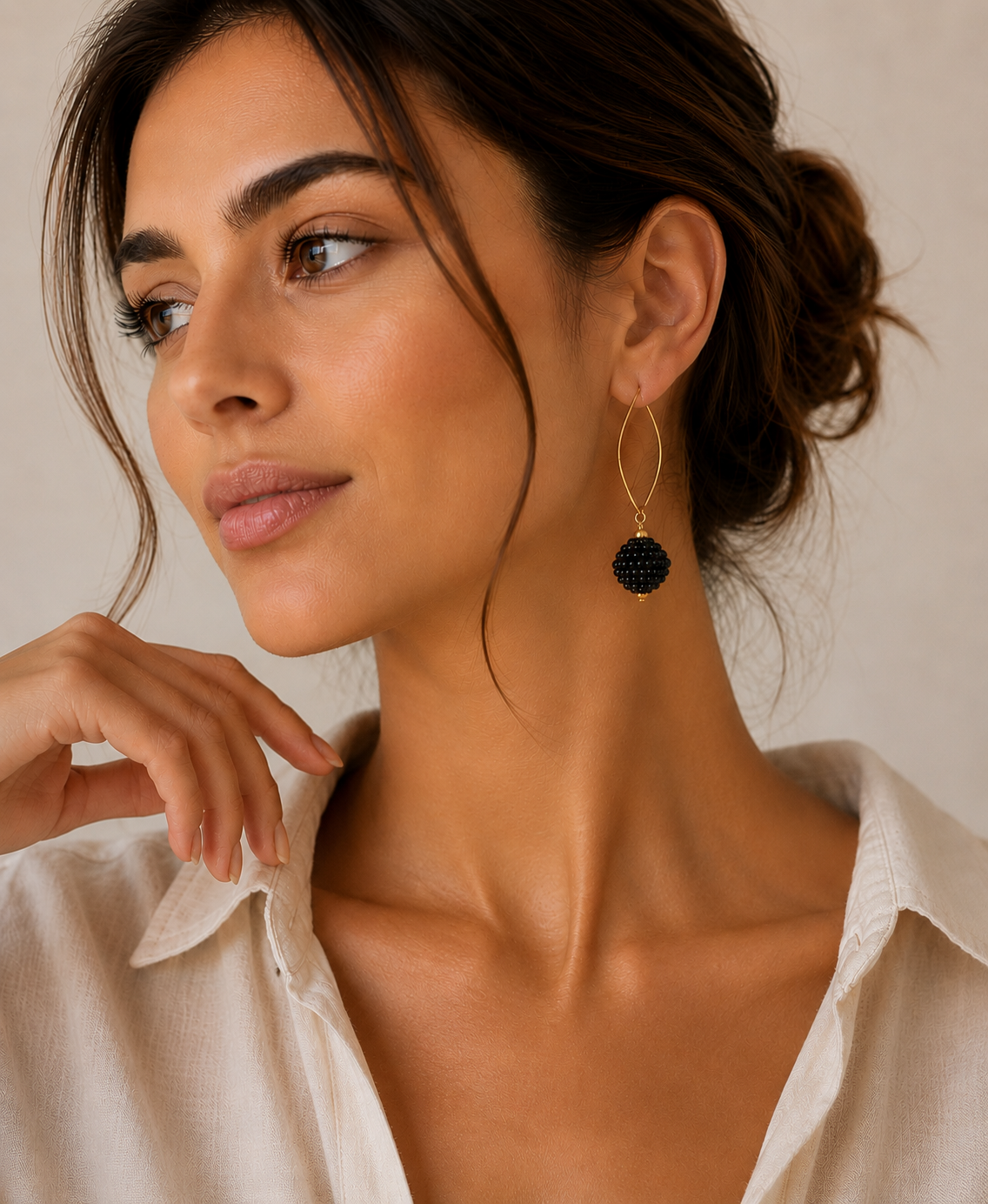 Black Cluster Earrings