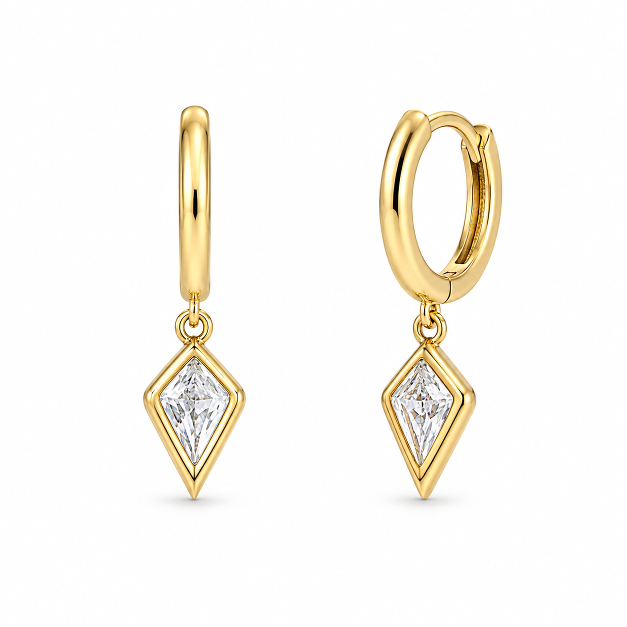 Gold Diamond Charm Hoop