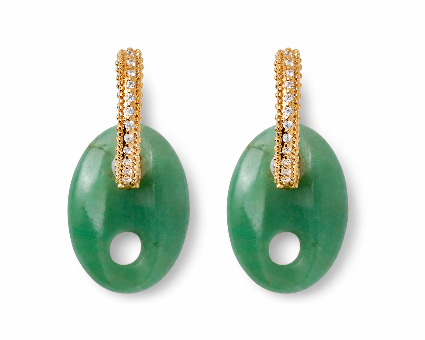 Infinity Hoops - Green Quartz