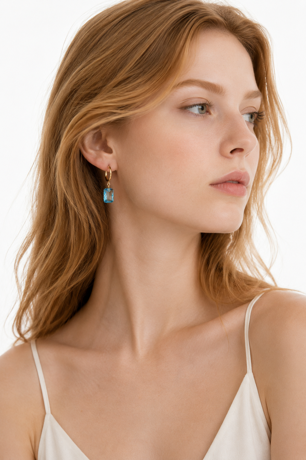 Aquamarine Clip Hoop