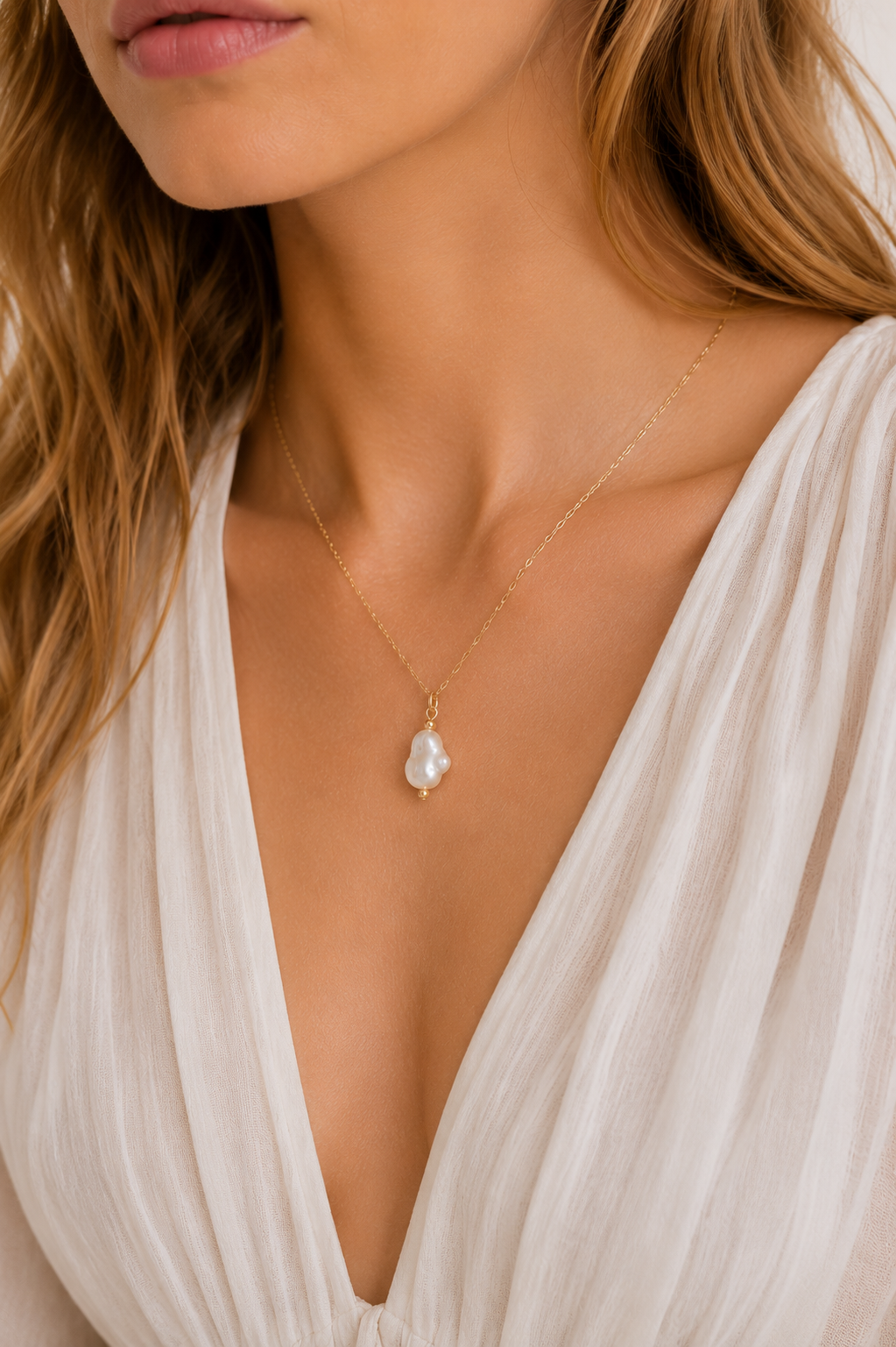 Baroque Pearl Pendant Necklace