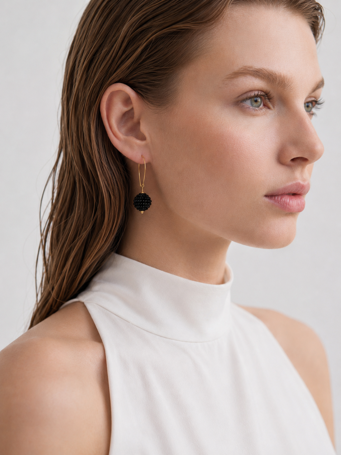 Black Cluster Earrings
