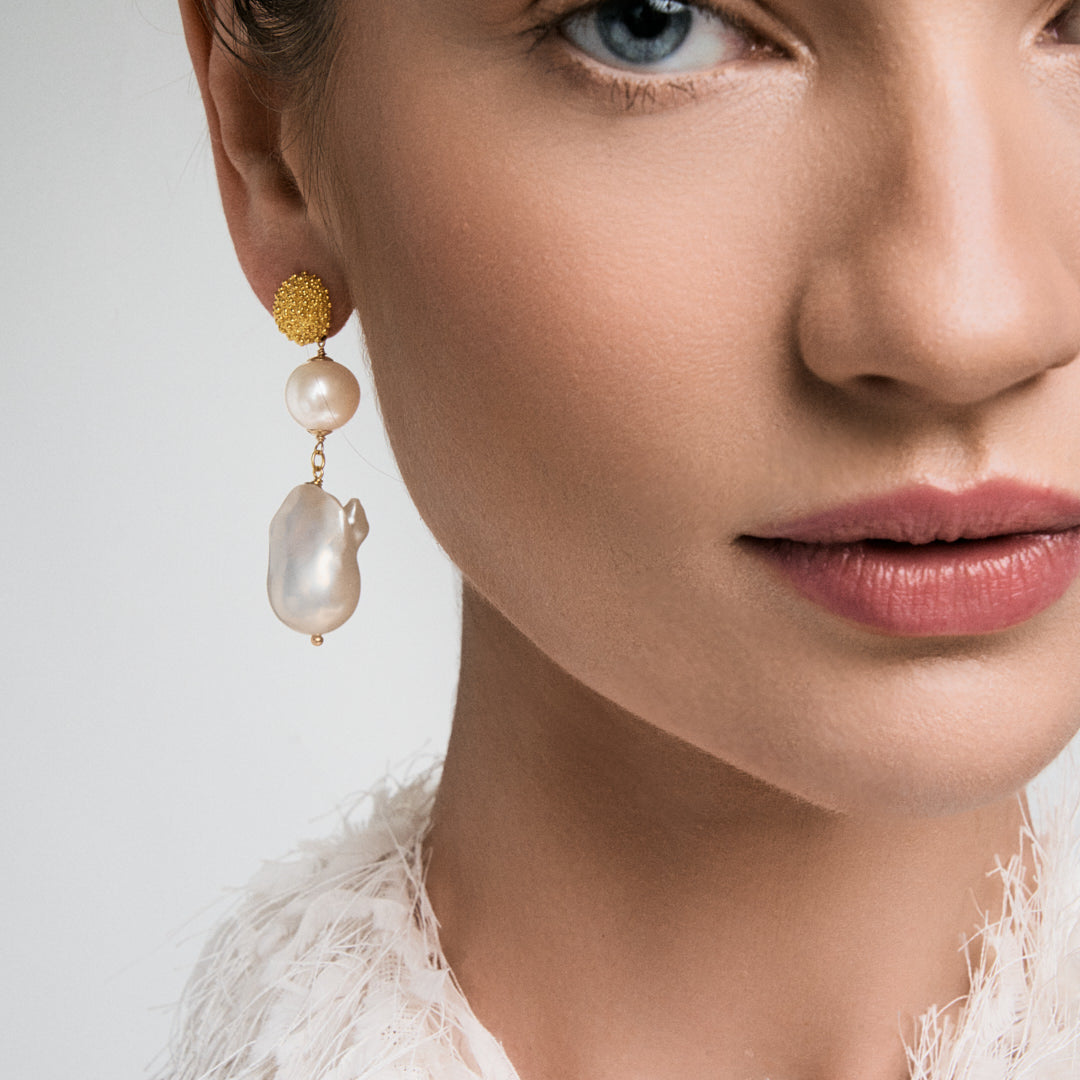 Baroque Double Drop Earrings