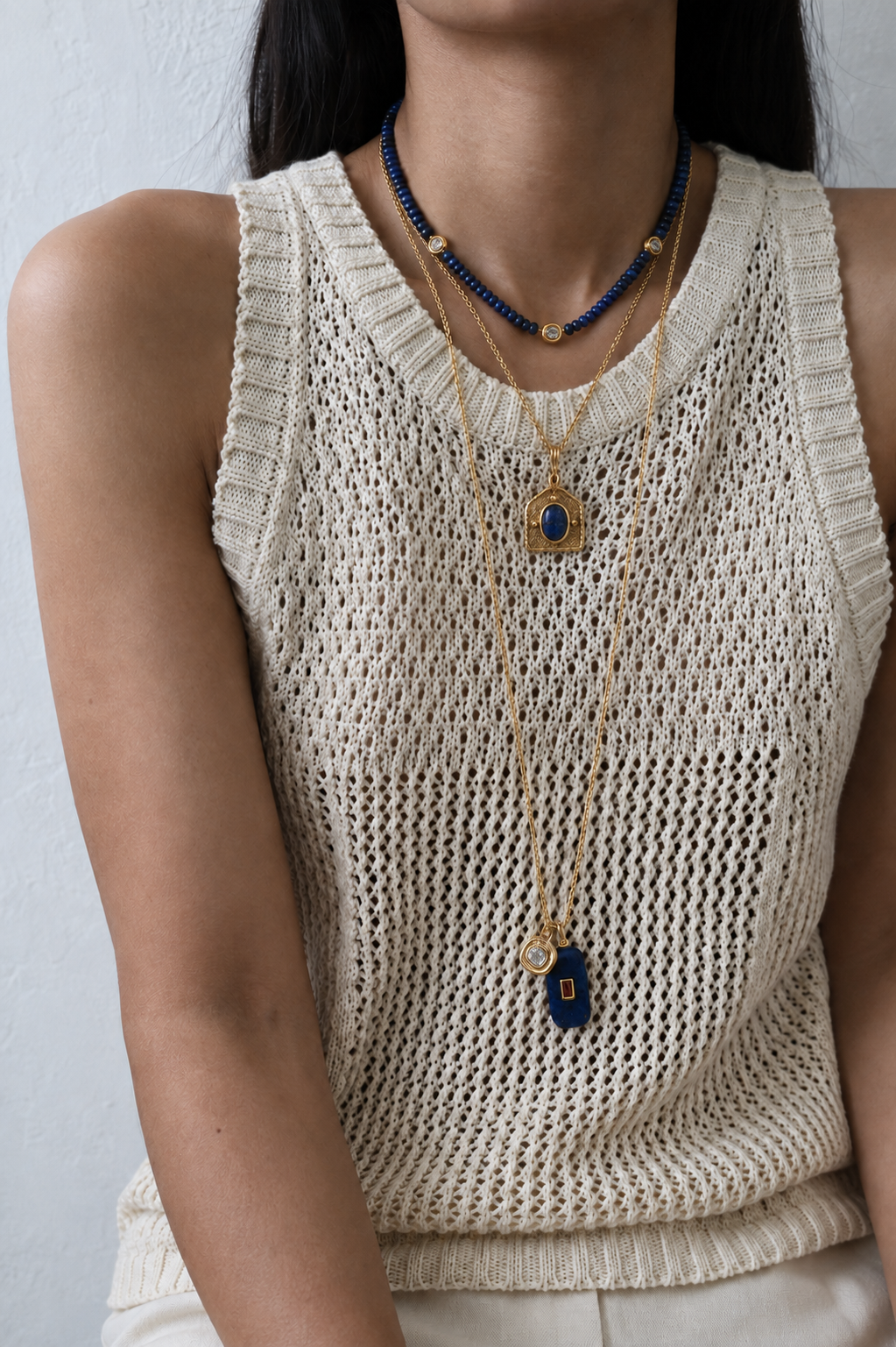 Lucie Necklace Blue Sodalite