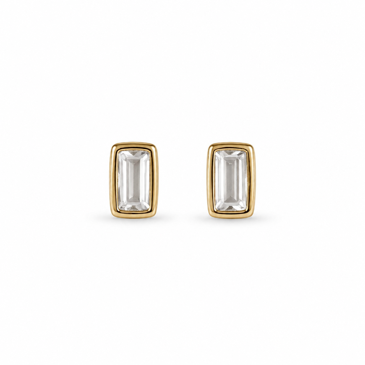 Mini Gold Rectangle Studs