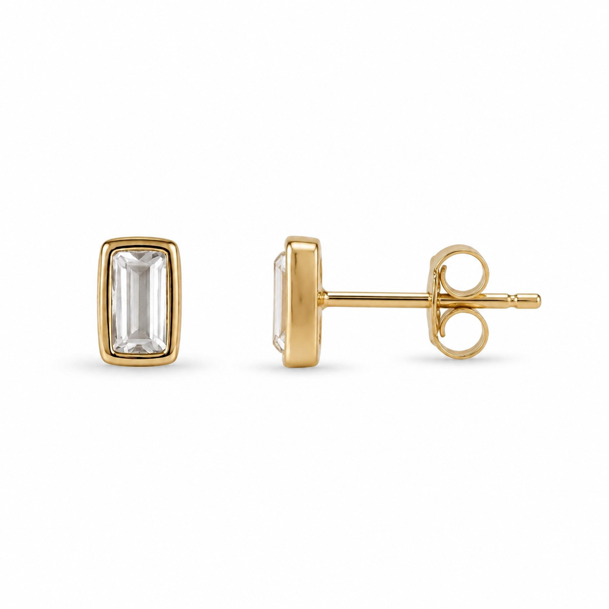 Mini Gold Rectangle Studs
