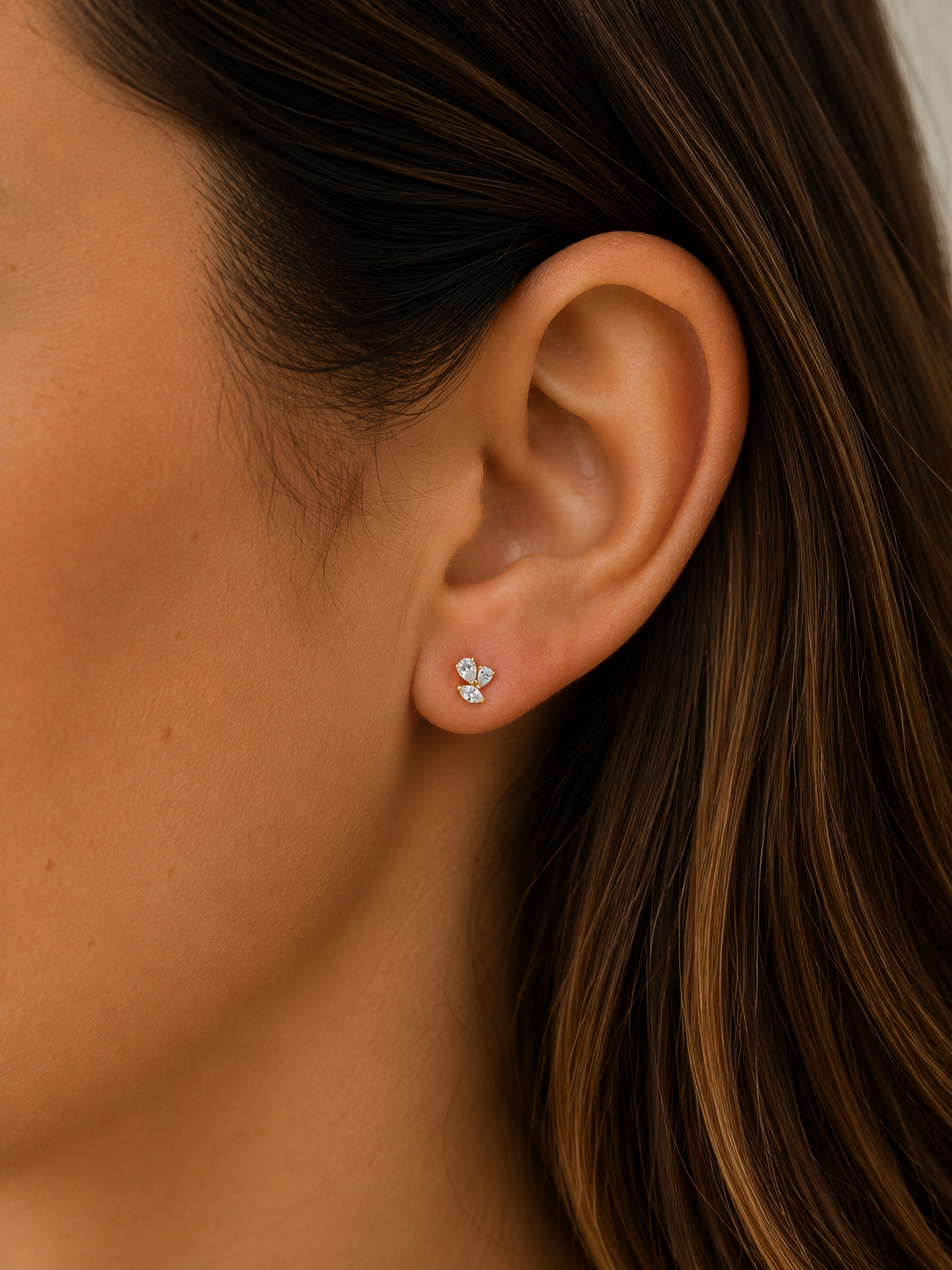 9ct Gold Petal Cluster Studs