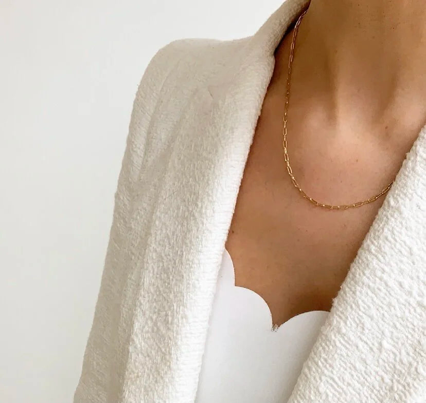 9ct Gold Small Paperclip Chain Necklace