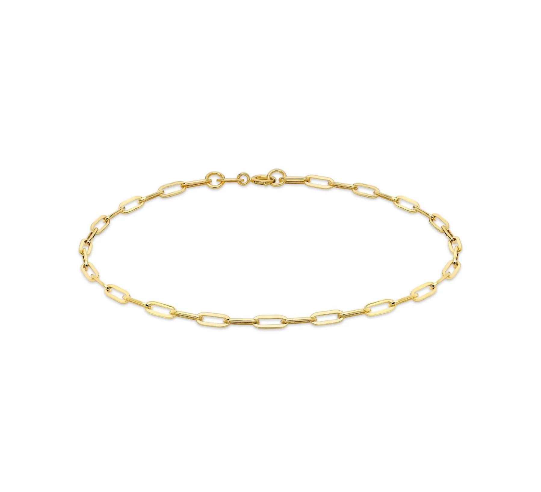 9ct Small Paperclip Bracelet