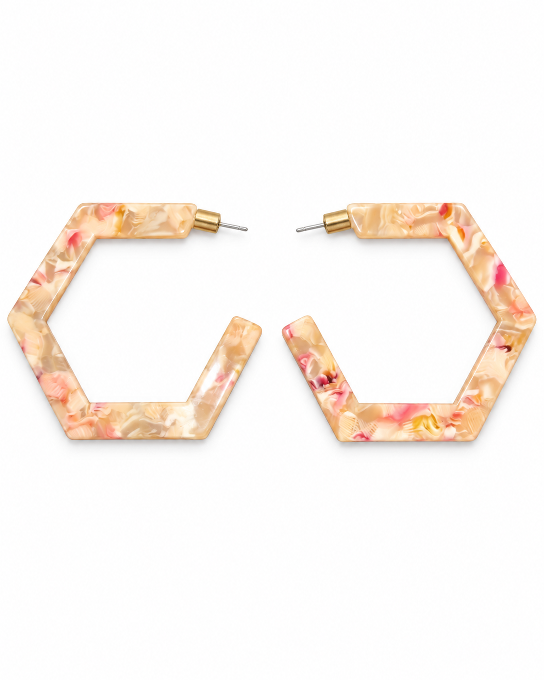 Pink Hexagon Hoop