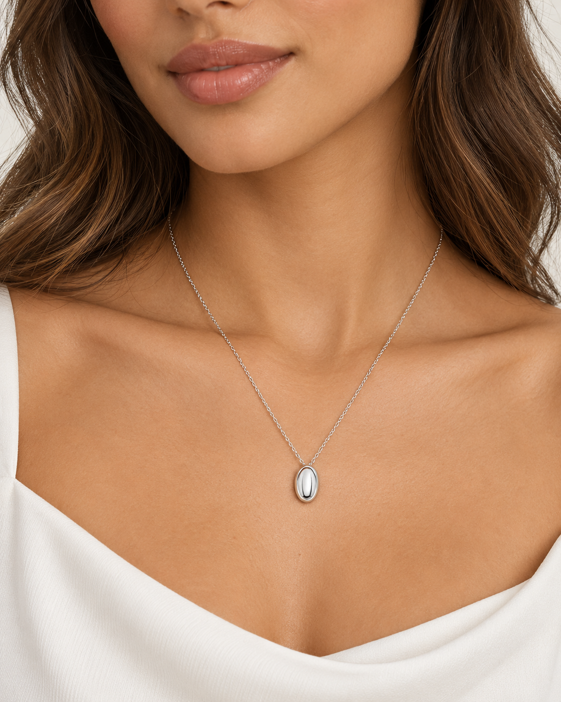 Silver Oval Pendant