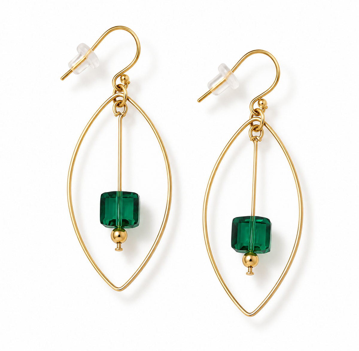 Emerald Crystal Cube Oval Chandelier