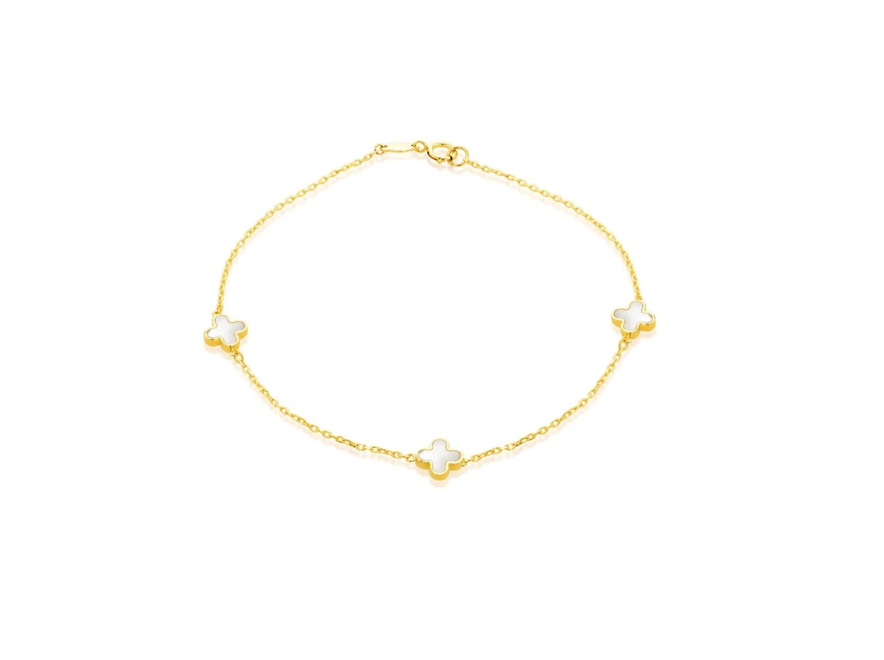 9ct Triple Pearl Petal Bracelet