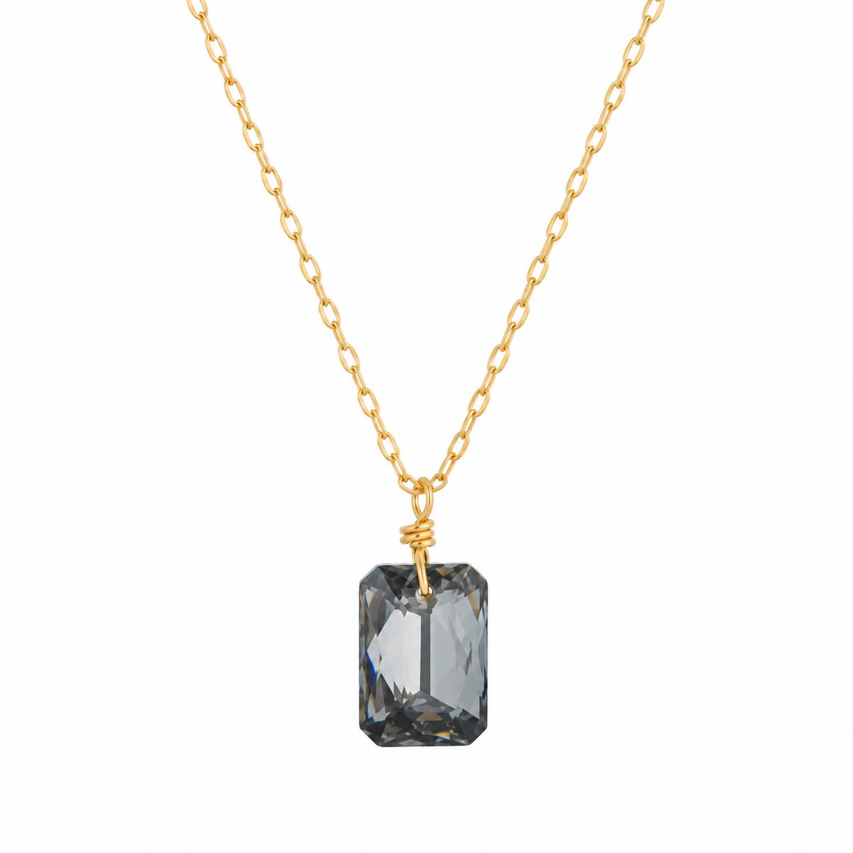 Graphite Emerald Cut Pendant