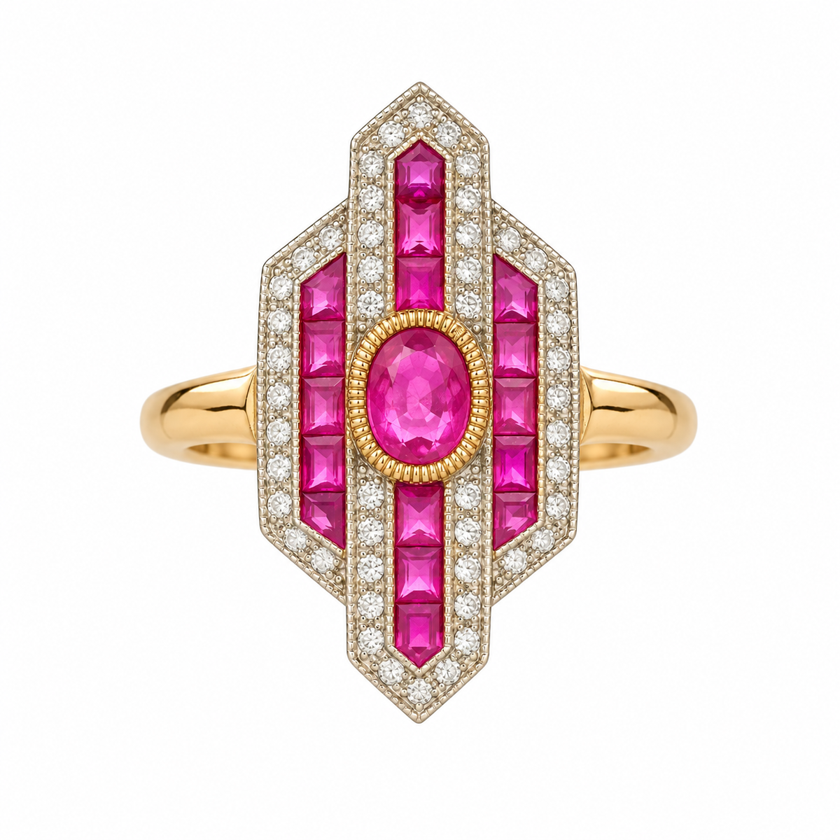 Ruby & Diamond Art Deco Ring