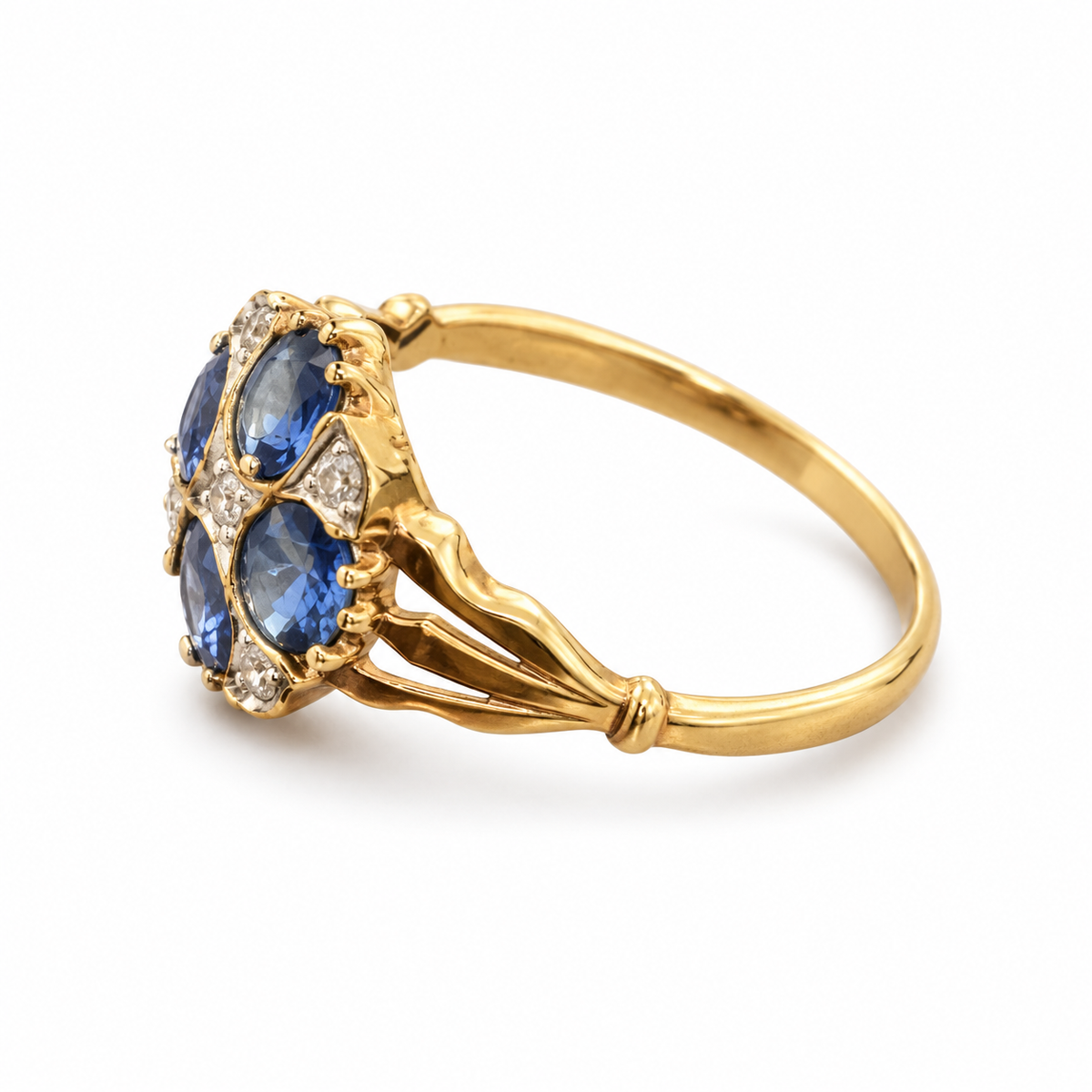 Sapphire & Diamond Cluster Ring