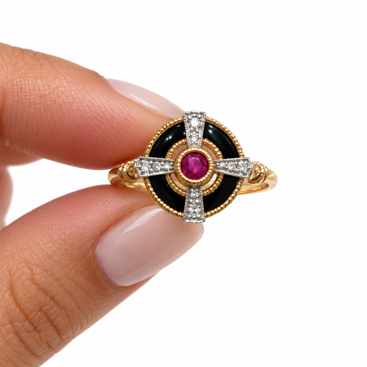 Black Onyx Ruby And Diamonds