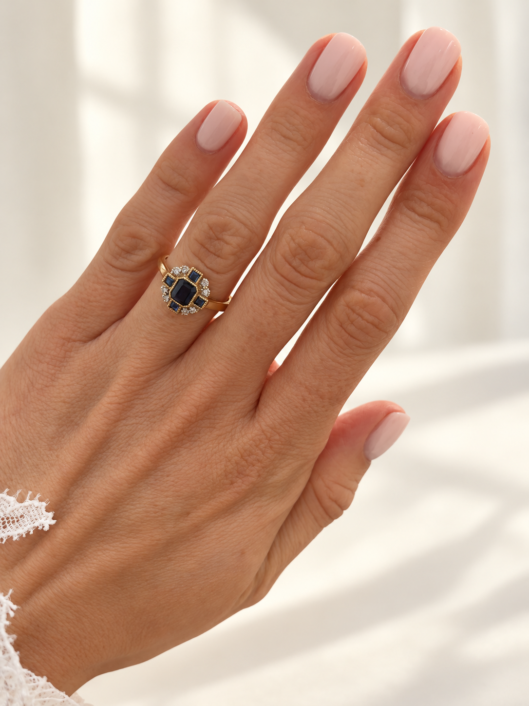 Sapphire & Diamond Heirloom Style Ring