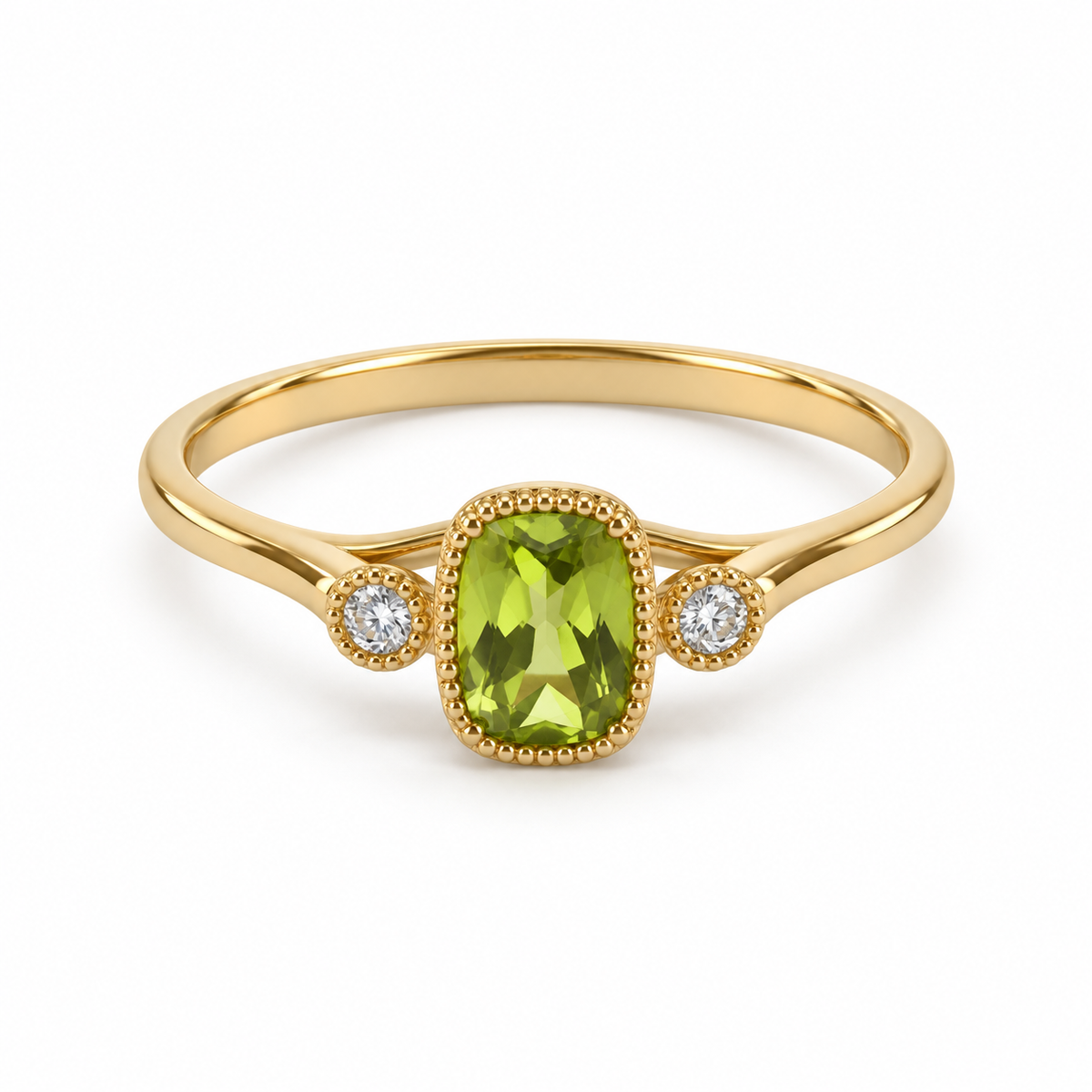 Peridot & Diamond Ring