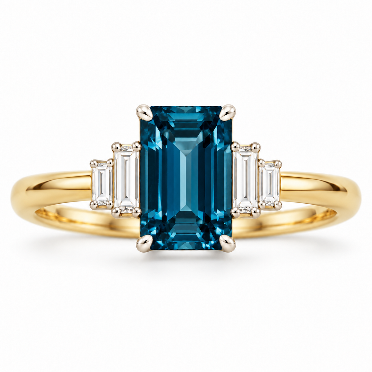 London Blue Topaz & Diamond Ring