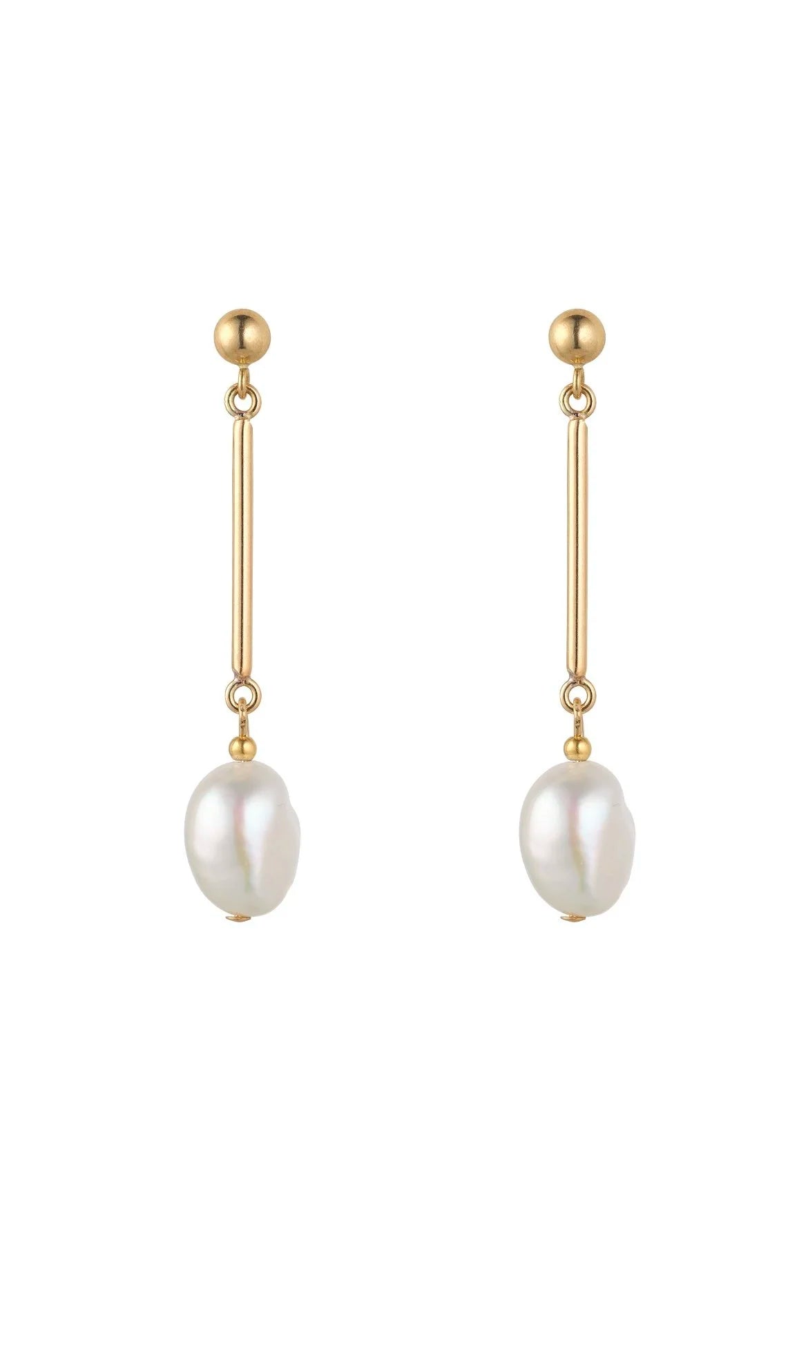 MoMuse Pearl Bar Drop Earrings