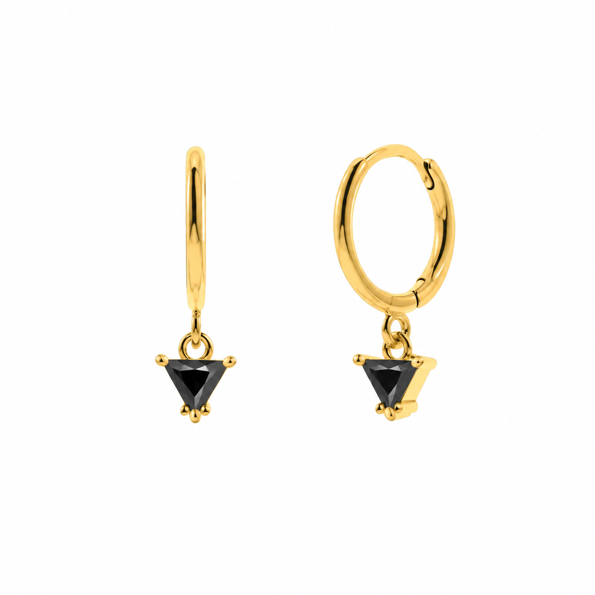 Gold Black Drop Hoop