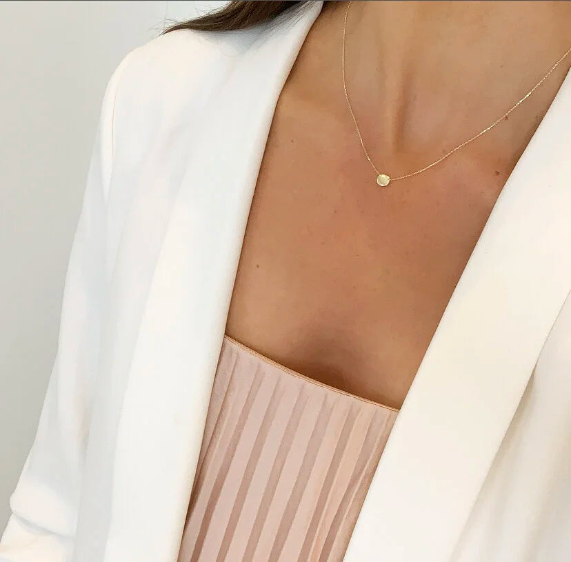 9ct Gold Mini Disc Necklace