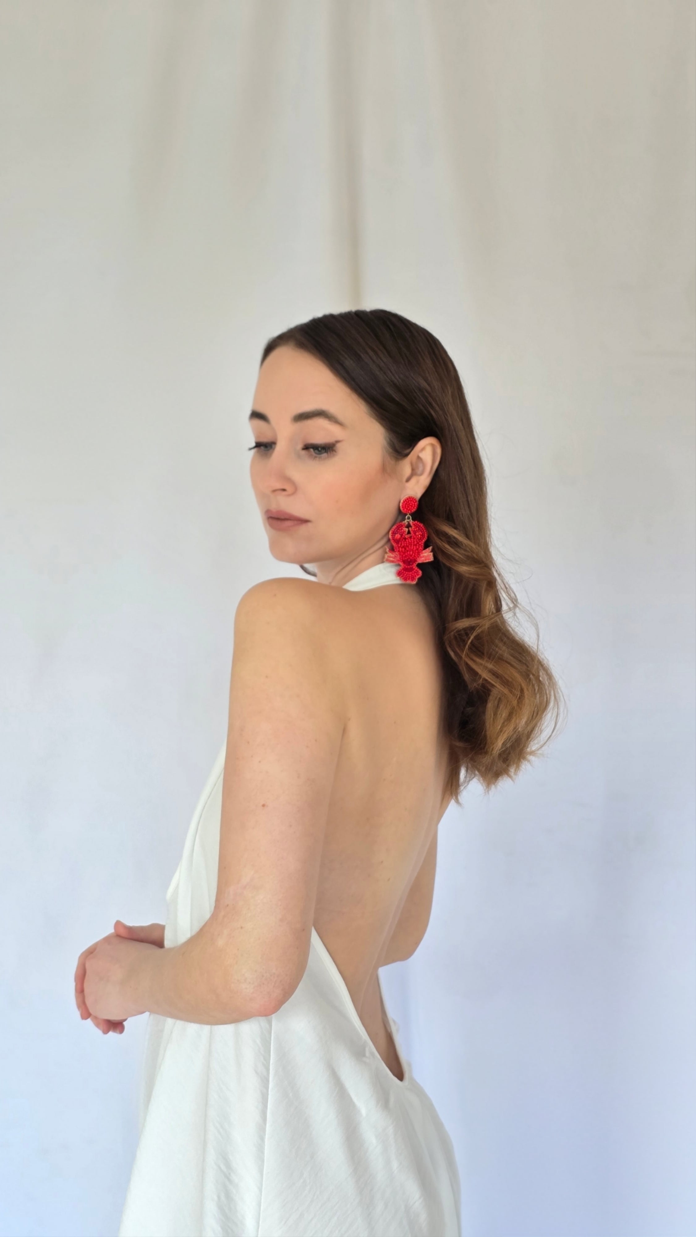 Lobster Beaded Earrings