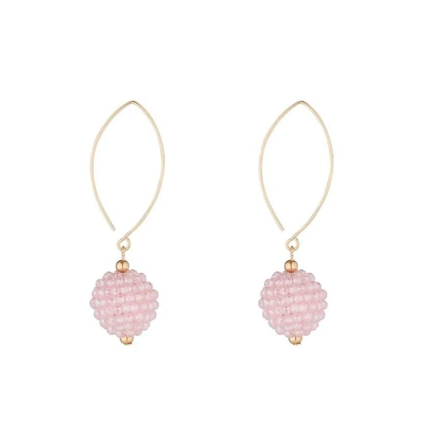 Pink Cluster Earrings