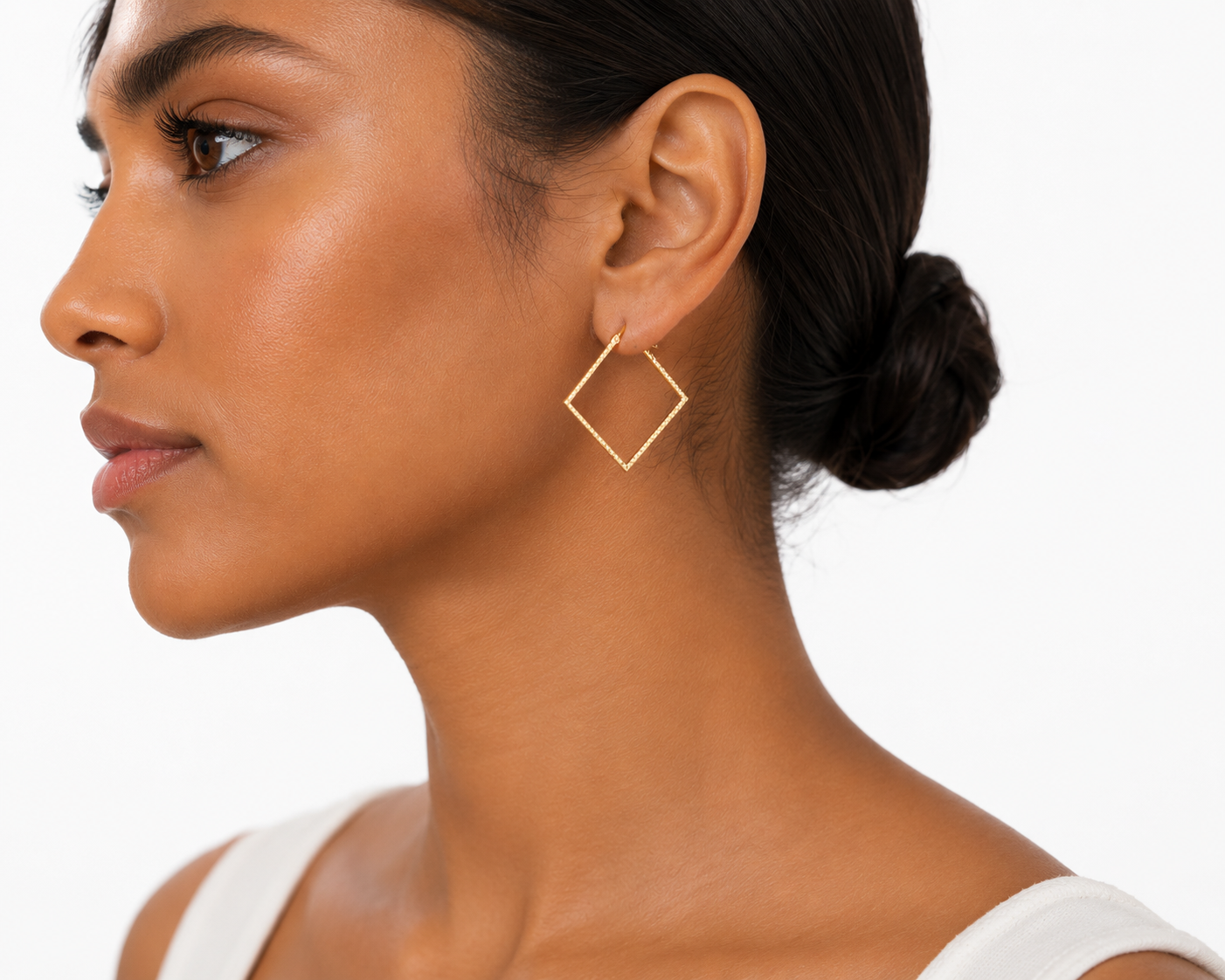 9ct Gold Square Hoop Earrings