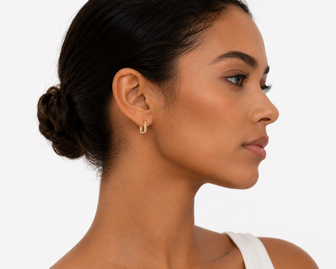 9ct Gold Rectangular Hoop
