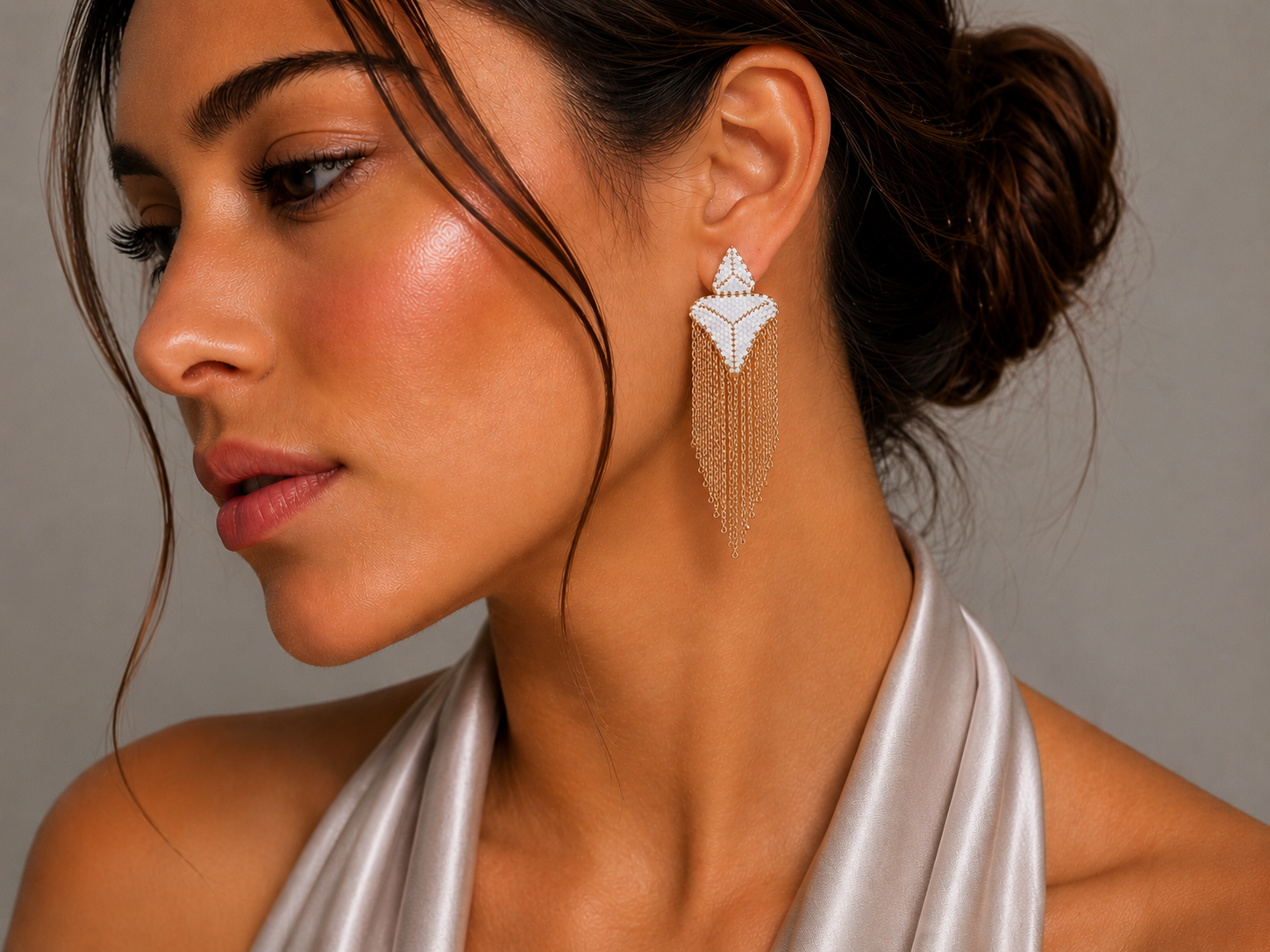 Gold Cascade Fringe Earrings